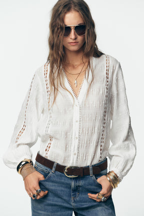 Lace Trim Blouse