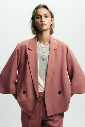 STRAIGHT-LEG TROUSERS ELASTICATED WAIST