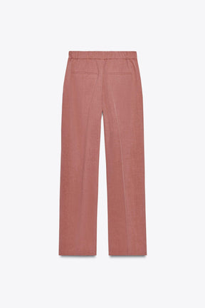 STRAIGHT-LEG TROUSERS ELASTICATED WAIST