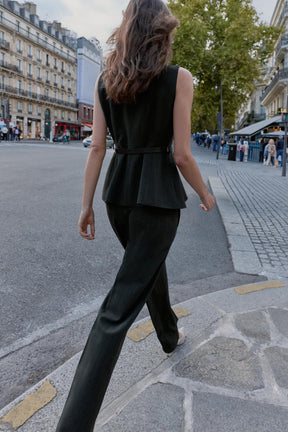 Straight-leg Herringbone Trousers