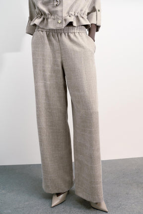 Wide-Leg Flecked Trousers