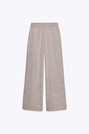 Wide-Leg Flecked Trousers