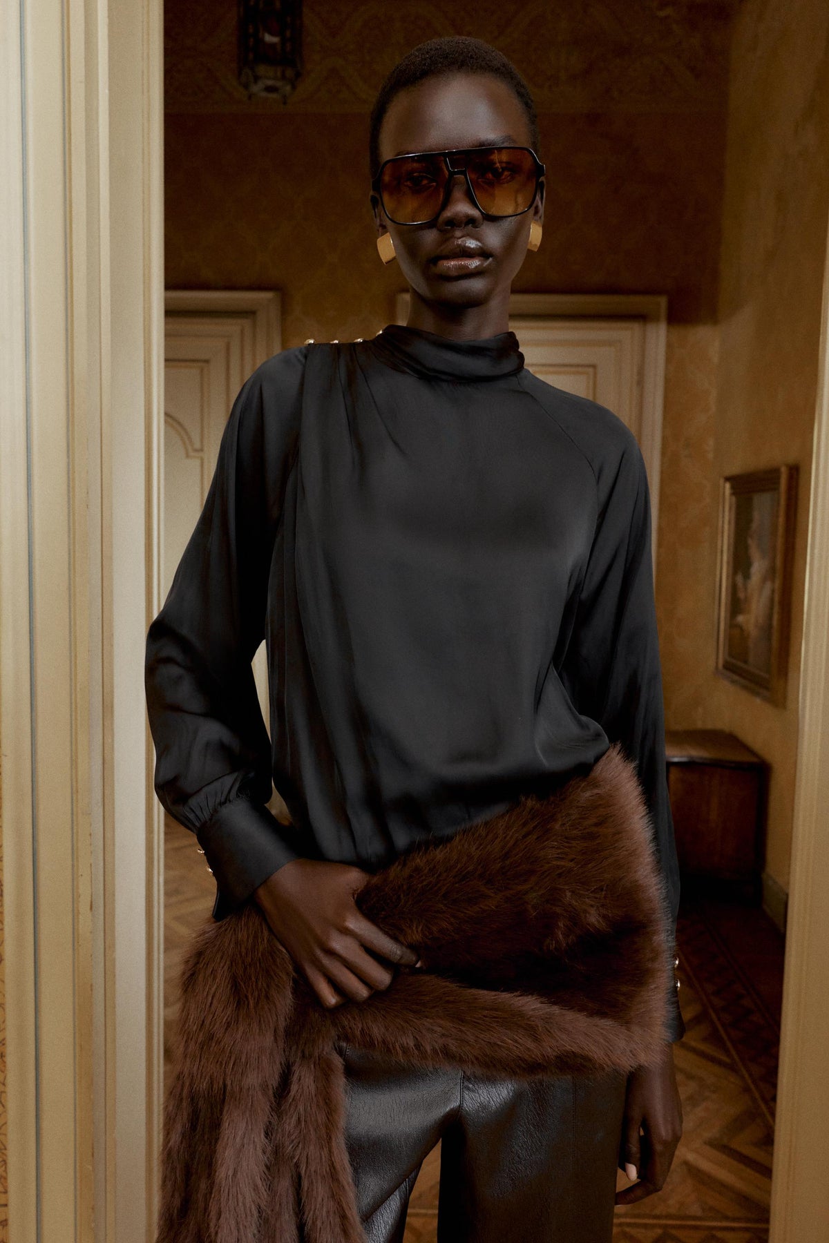 Satin Blouse with Buttons