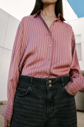STRIPED SATIN SHIRT