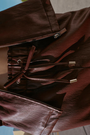 Elastic Waist Faux Leather