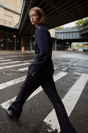 BELTED JACKET WITH POCKETS