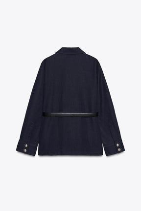 BELTED JACKET WITH POCKETS