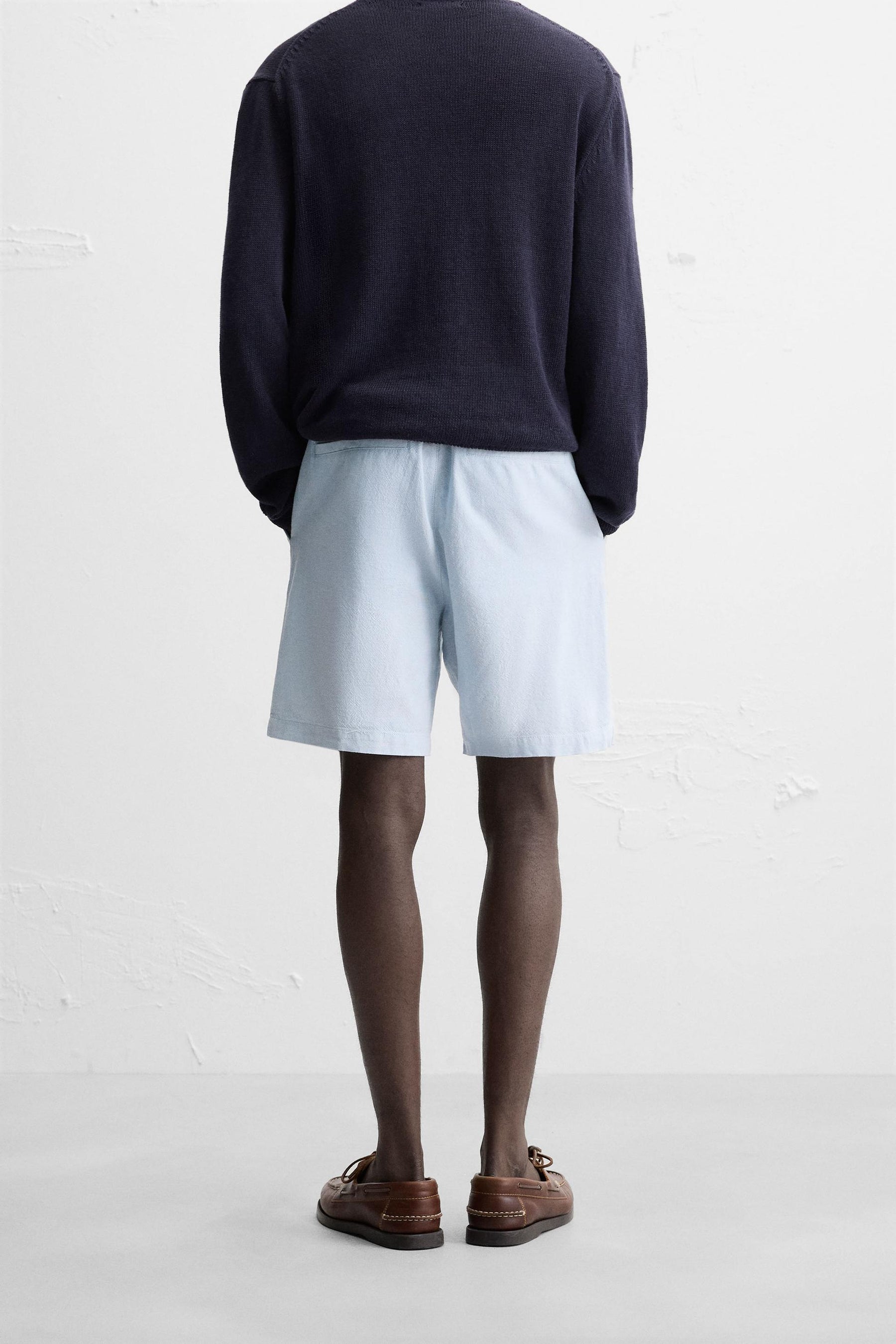 COTTON/LINEN BERMUDA SHORTS - Image 3