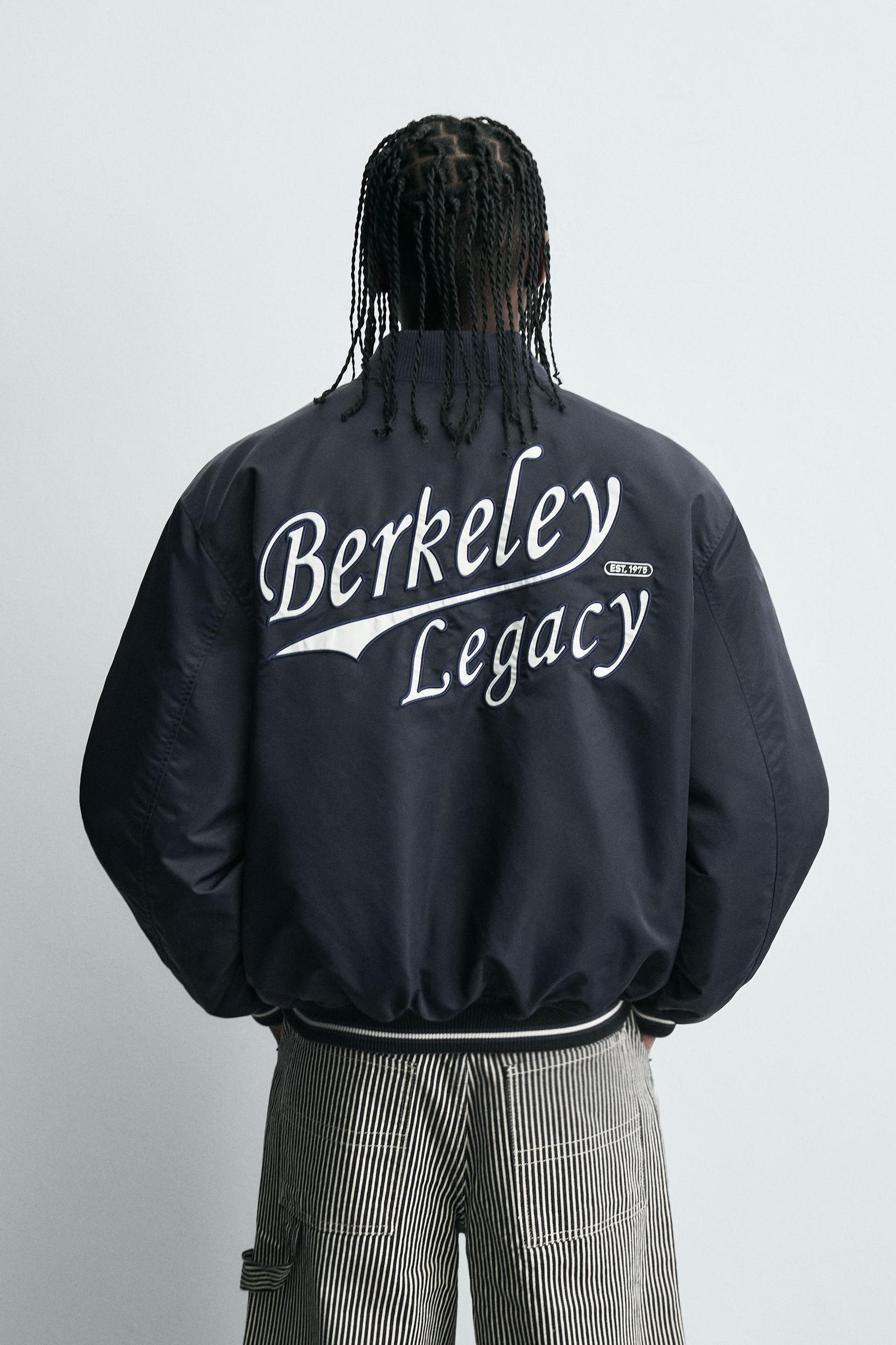 CONTRAST EMBROIDERY BOMBER JACKET - Image 3
