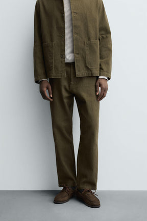 TEXTURED COTTON TROUSERS - Image 2