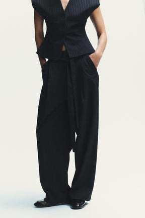 Pleated Trousers with Belt