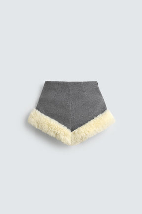 CONTRAST FUR SHORTS