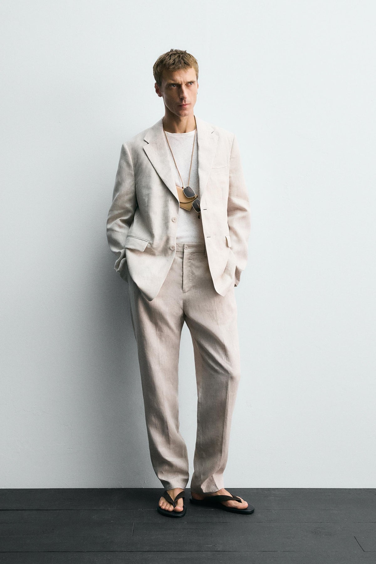 100% LINEN SUIT TROUSERS - Image 1
