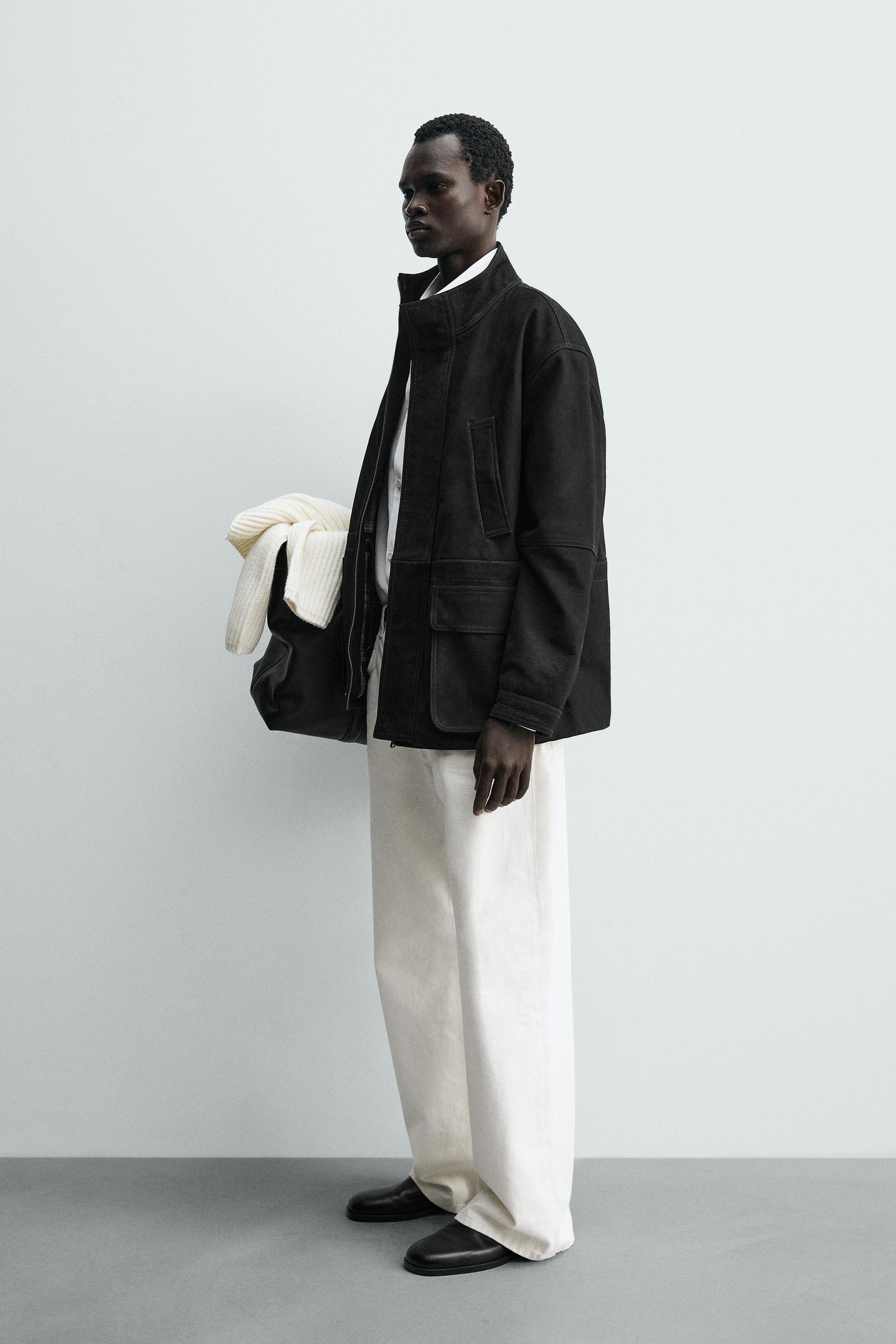 Relaxed Leather Parka