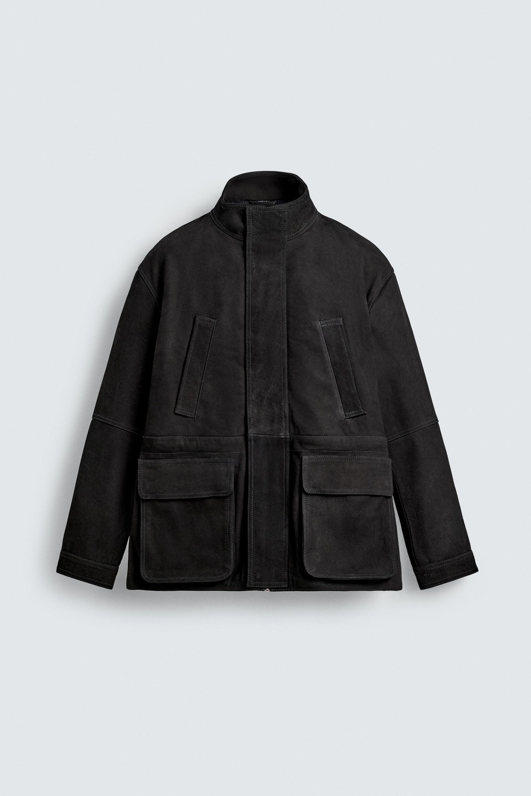 Relaxed Leather Parka