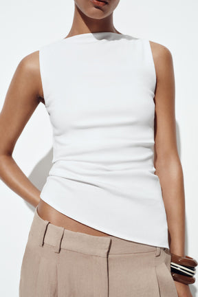 Pleated Asymmetric T-Shirt