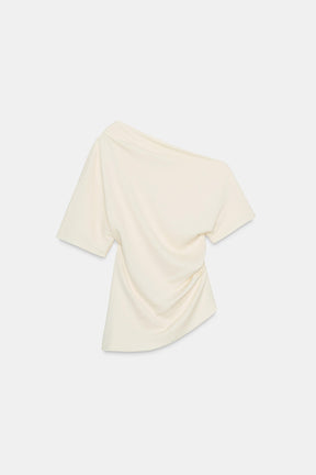 Asymmetric Draped Fashion Blouse