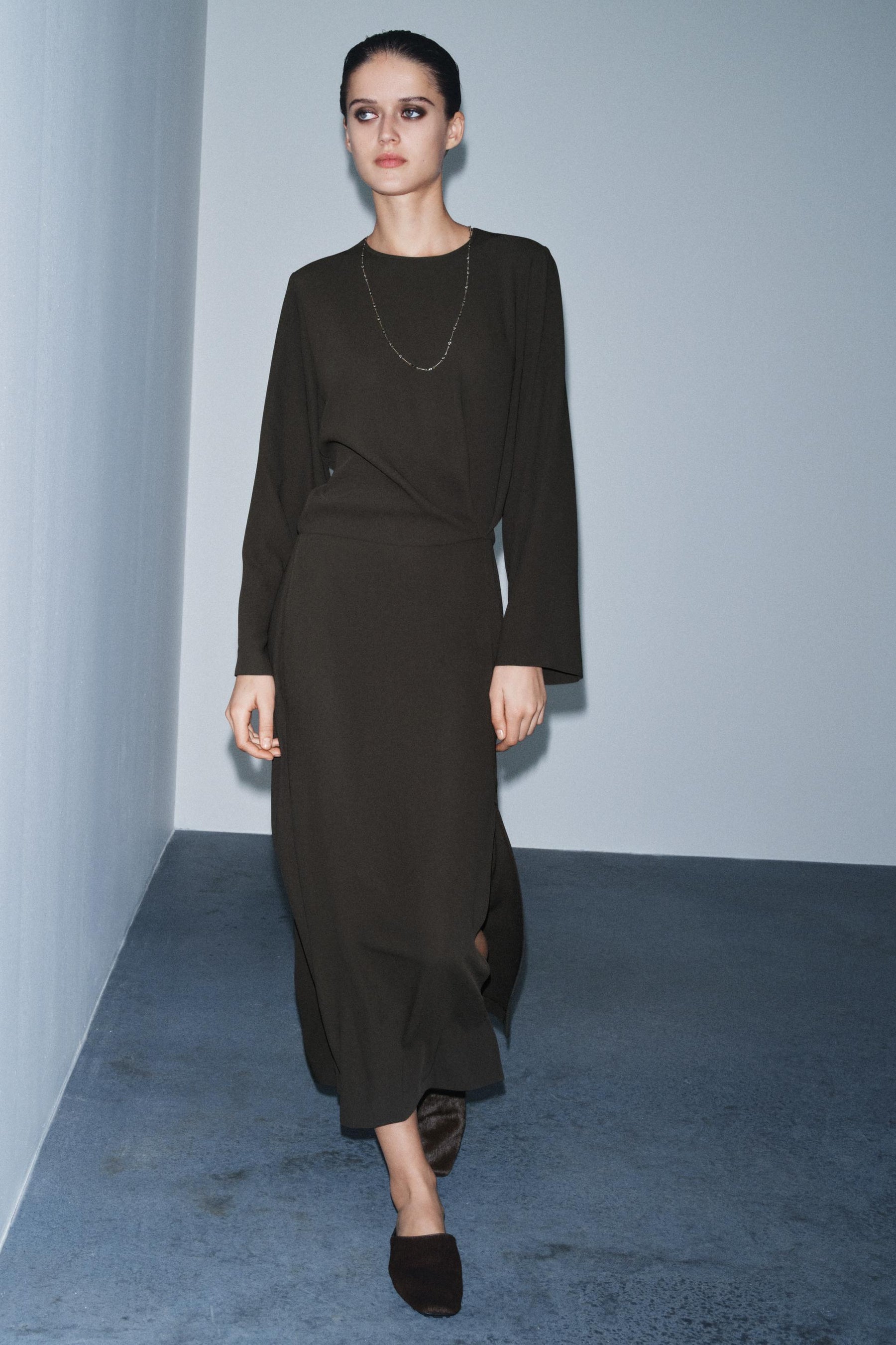 ZW COLLECTION PLEATED MIDI DRESS - Image 6