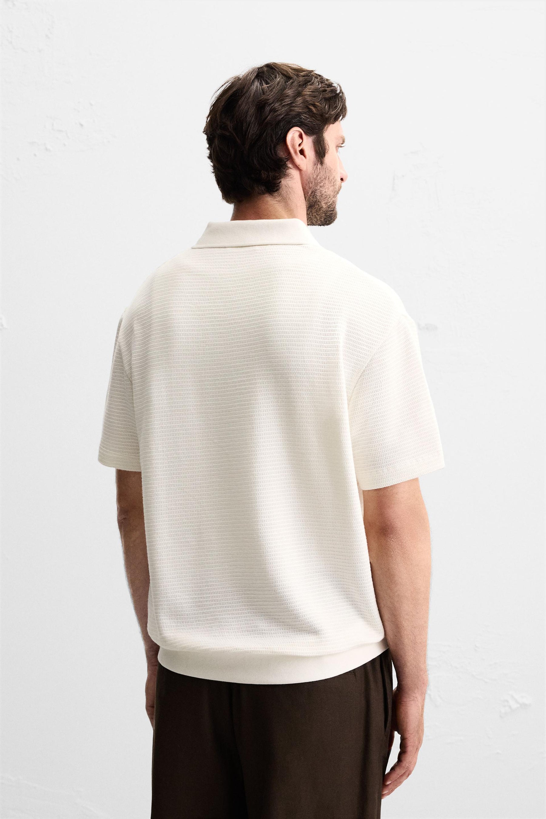 JACQUARD TEXTURED POLO SHIRT - Image 3