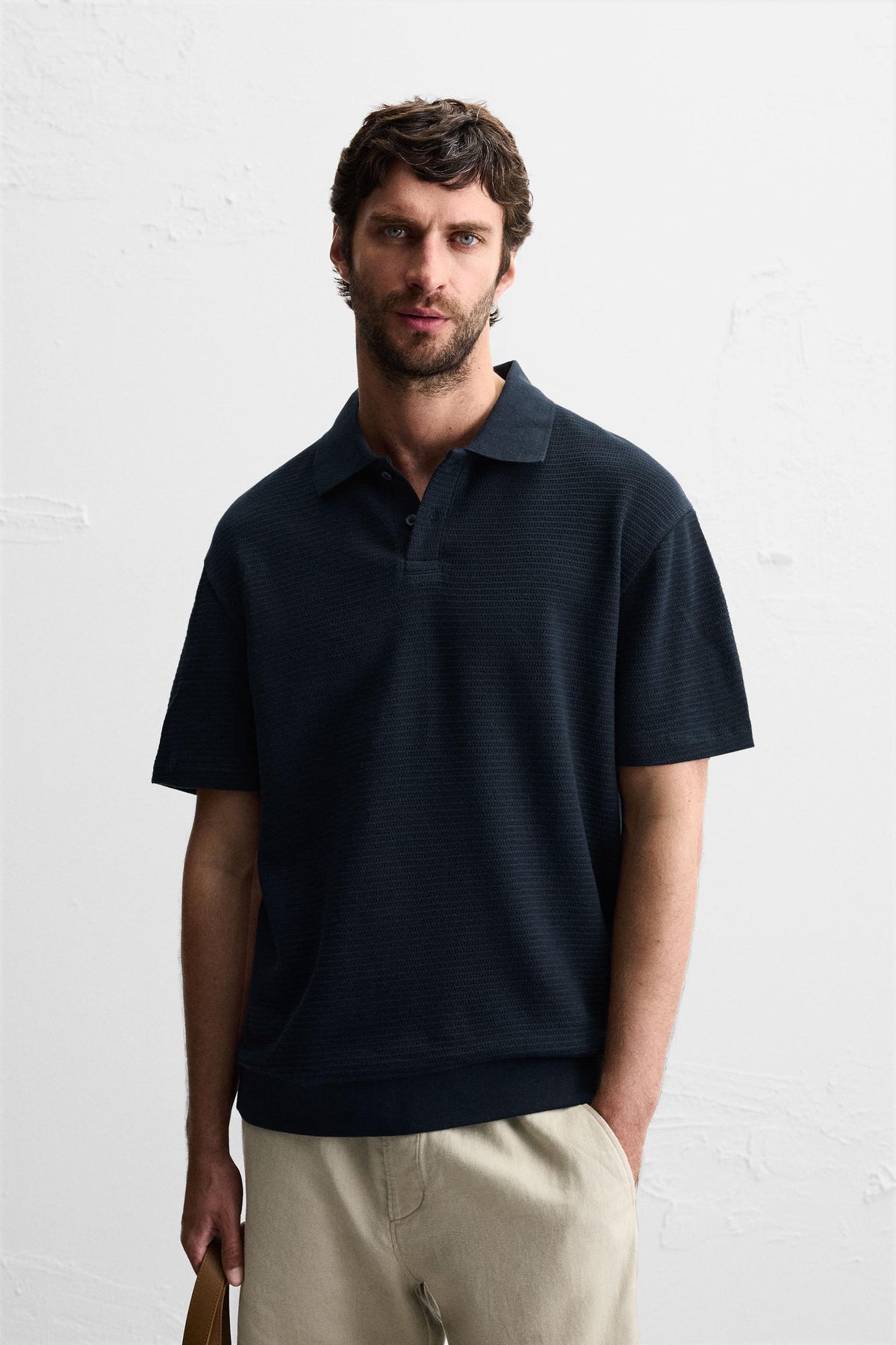 JACQUARD TEXTURED POLO SHIRT - Image 2