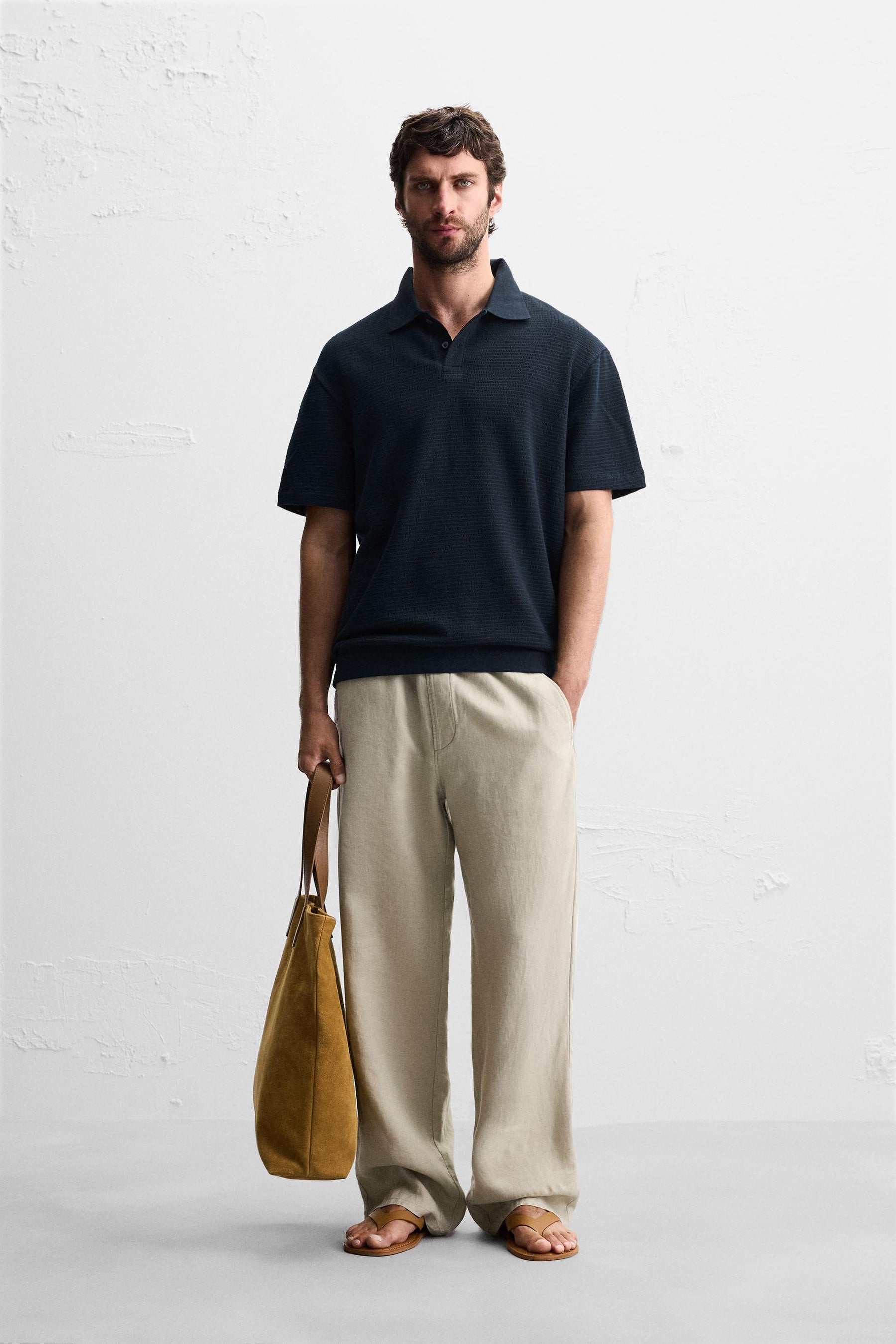 JACQUARD TEXTURED POLO SHIRT - Image 1