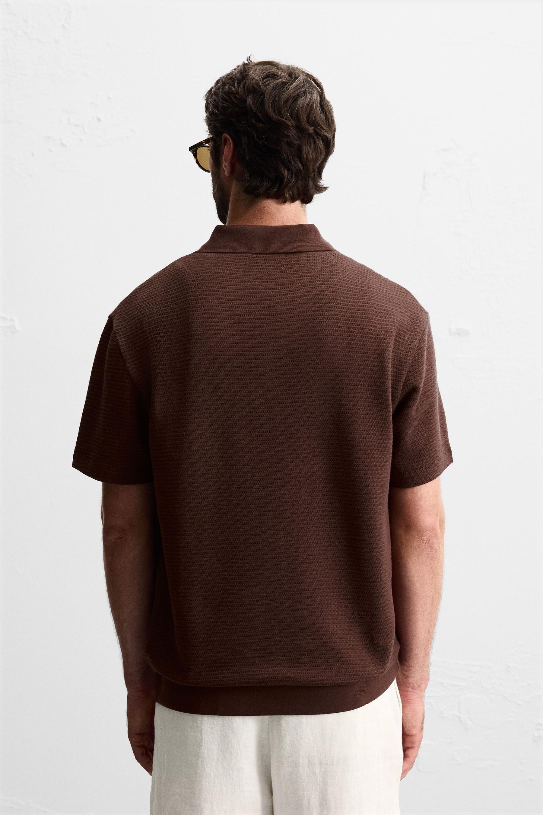 JACQUARD TEXTURED POLO SHIRT - Image 3