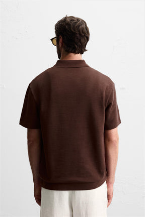 JACQUARD TEXTURED POLO SHIRT - Image 3