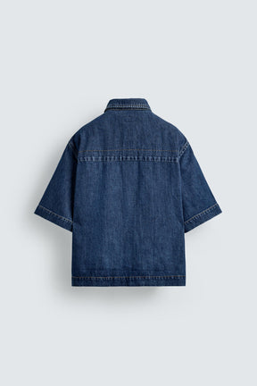 SHORT SLEEVE DENIM SHIRT - Image 9