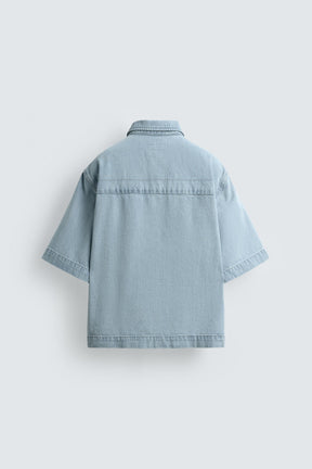 SHORT SLEEVE DENIM SHIRT - Image 8
