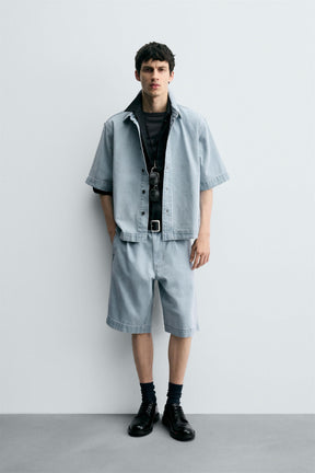 SHORT SLEEVE DENIM SHIRT - Image 1