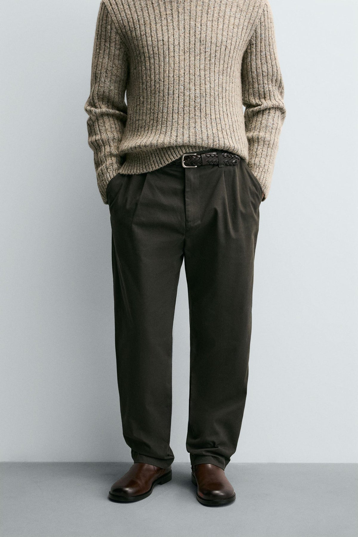 REGULAR FIT PLEATED TROUSERS - Image 2