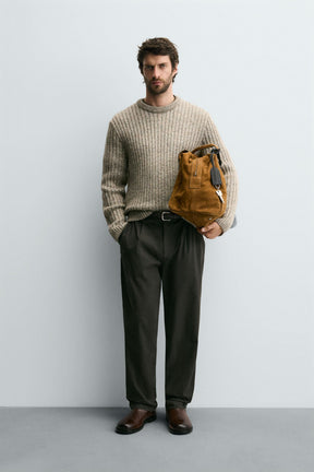REGULAR FIT PLEATED TROUSERS - Image 1