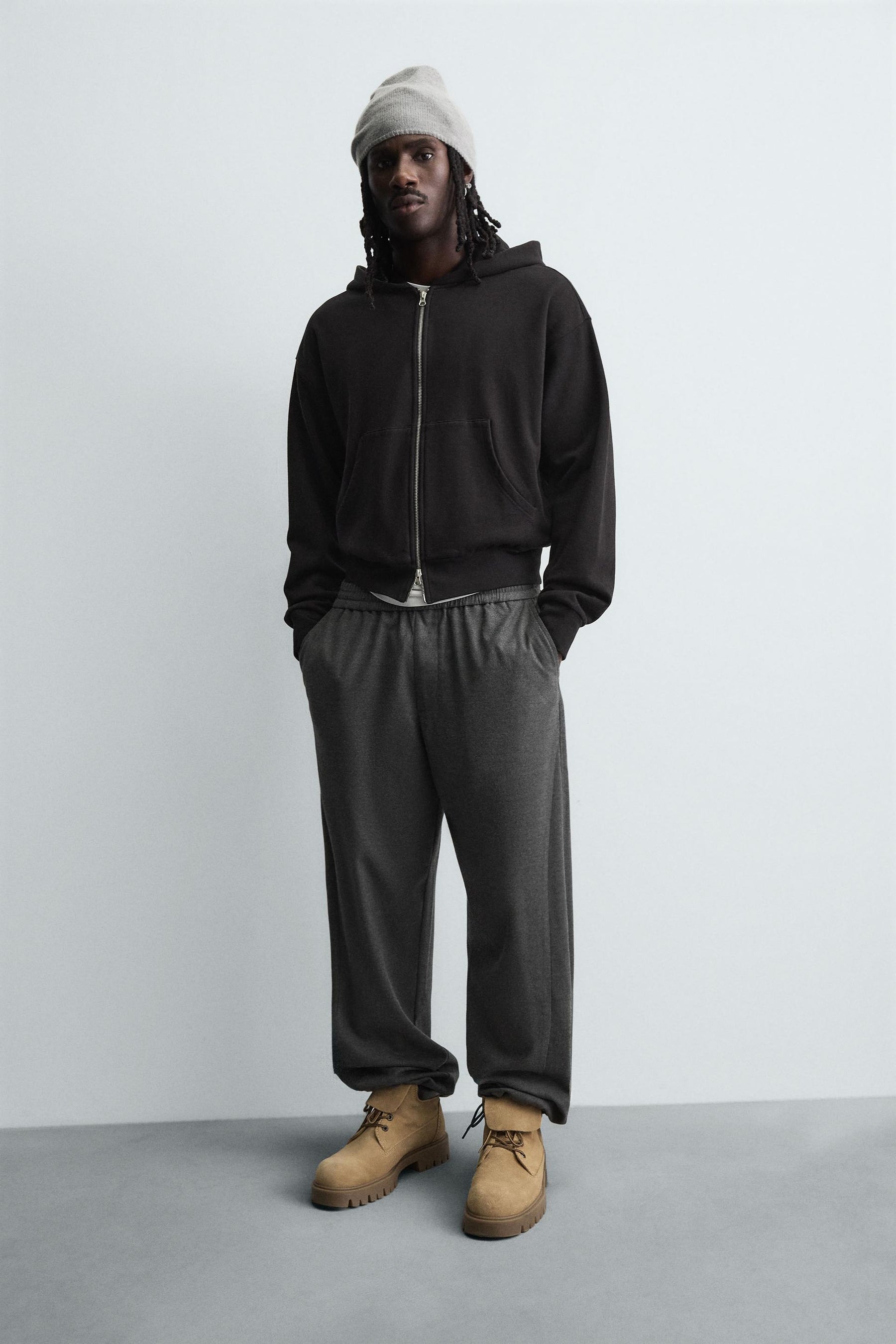 TEXTURED RELAXED FIT TROUSERS - Image 5