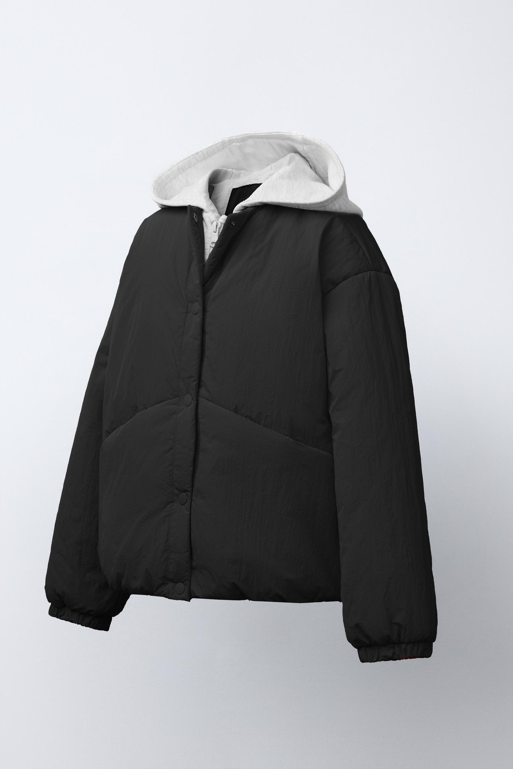 HOODED PUFFER JACKET WITH FLEECE LINING - Image 1