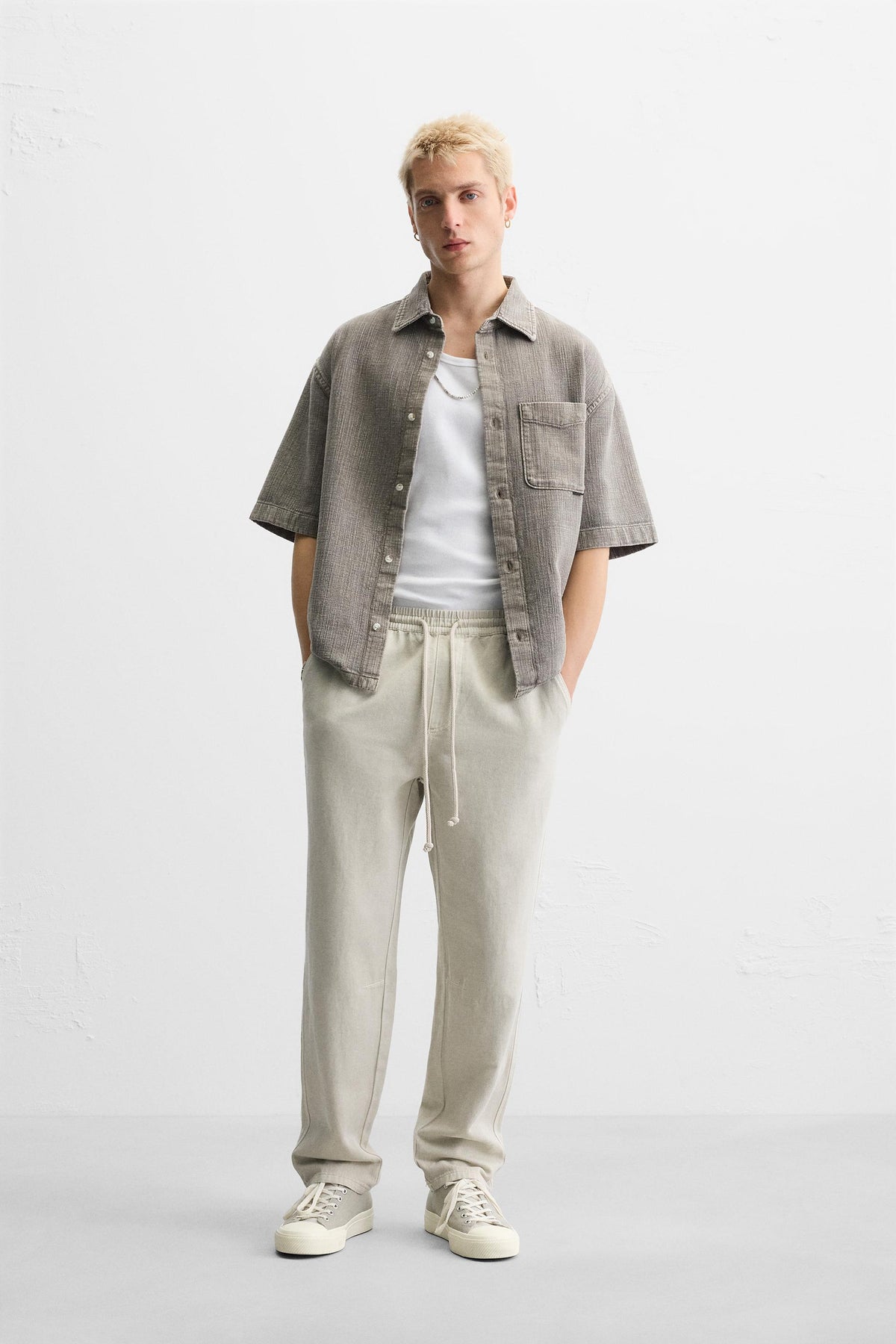 COTTON - LINEN TROUSERS - Image 1