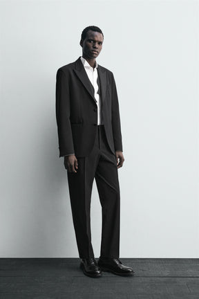 WOOL BLEND TUXEDO SUIT TROUSERS - Image 1