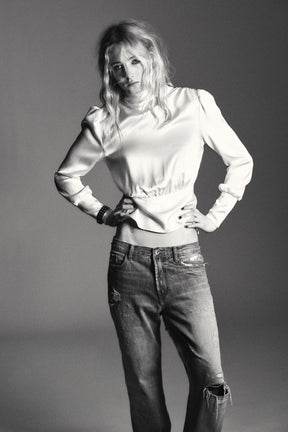 Satin Shirt with Bow