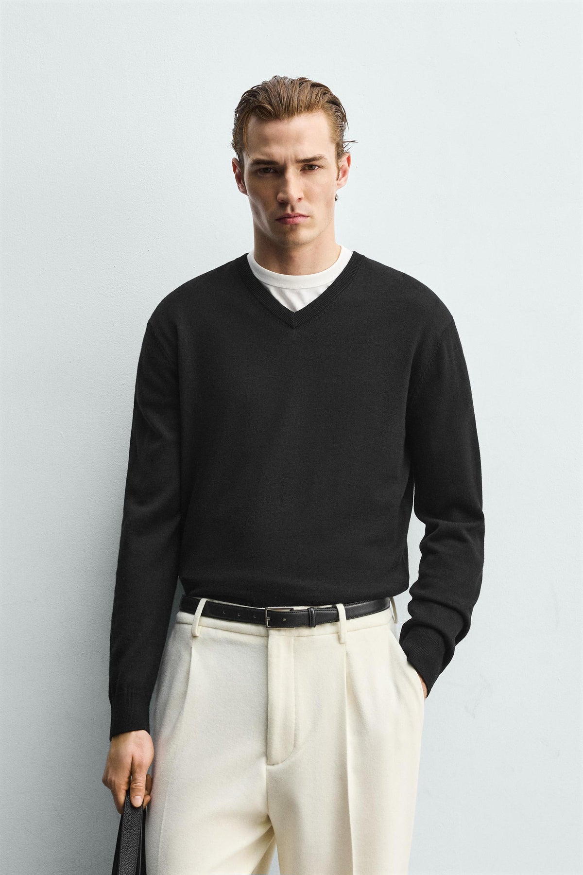 WOOL V-NECK JUMPER - Image 2