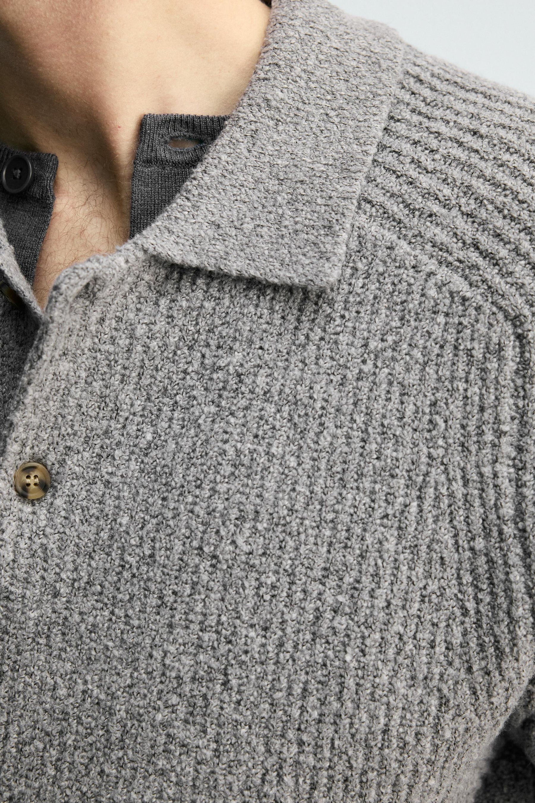 Textured Bouclé Polo