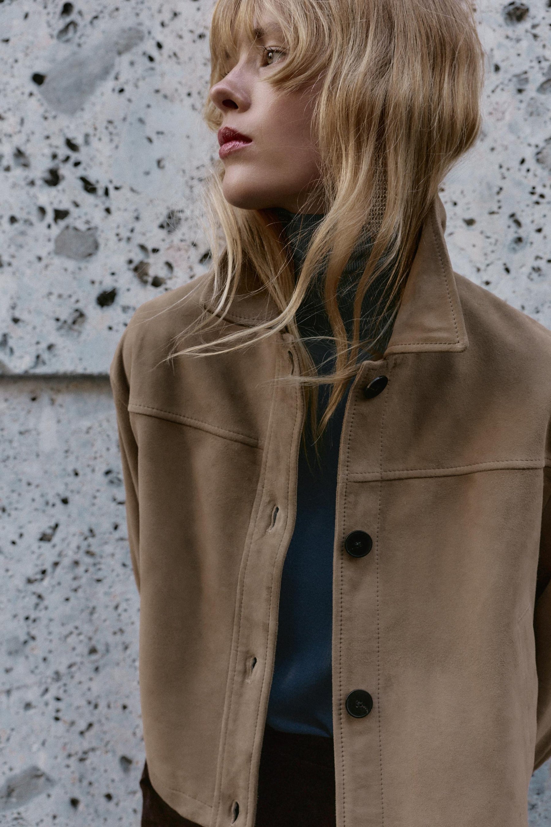 Leather Collar Jacket