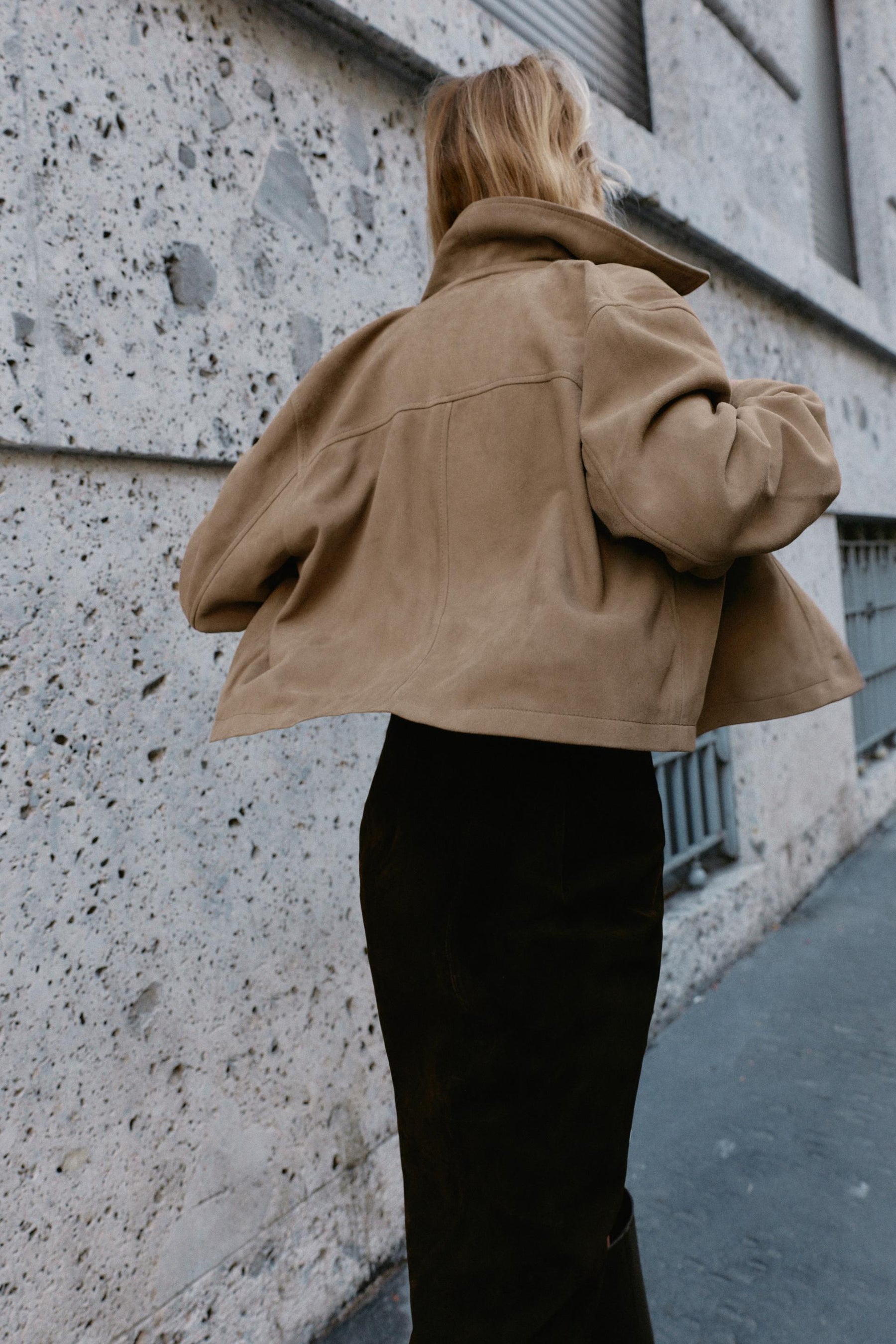 Leather Collar Jacket