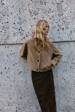 Leather Collar Jacket