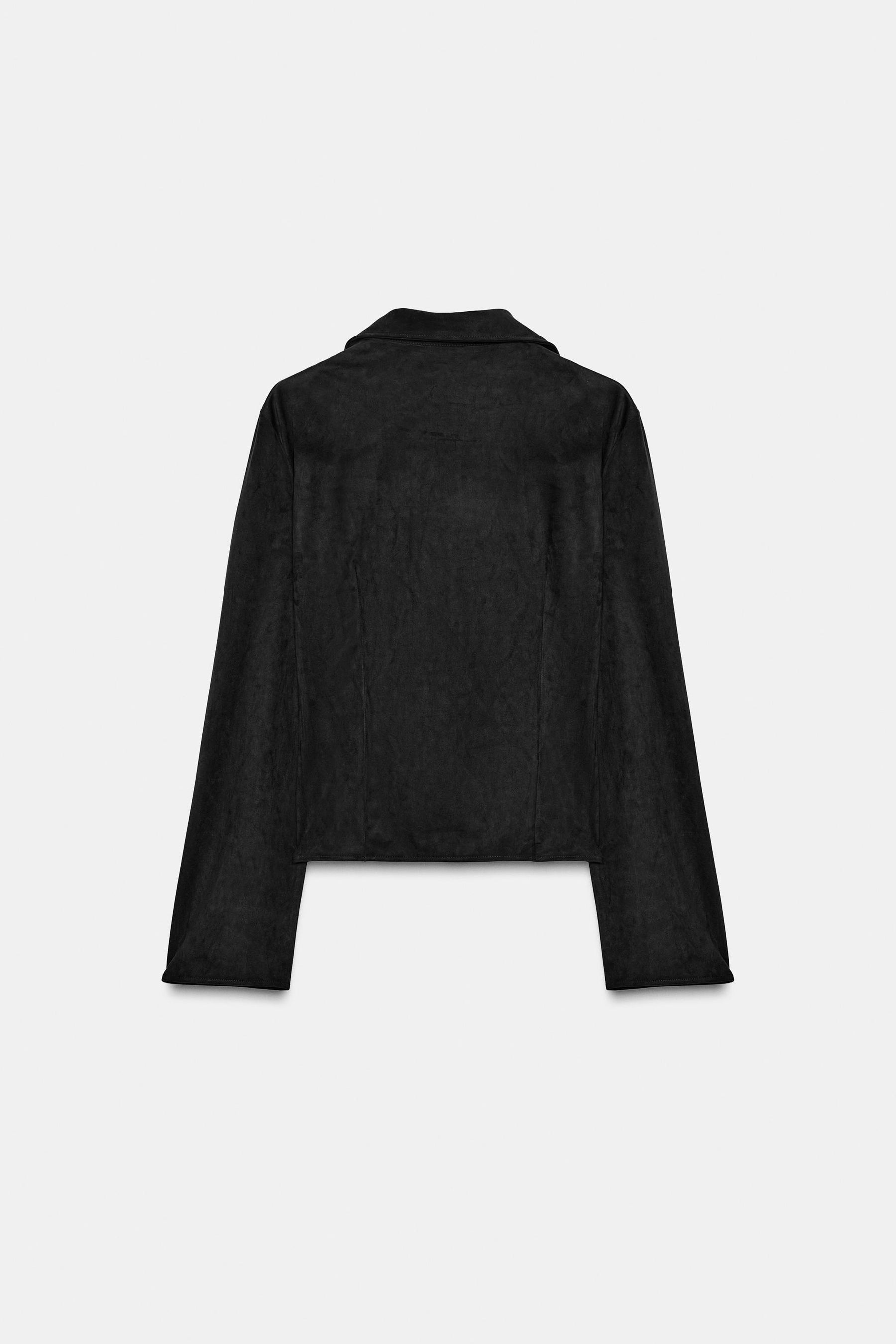 FAUX SUEDE SHIRT WITH