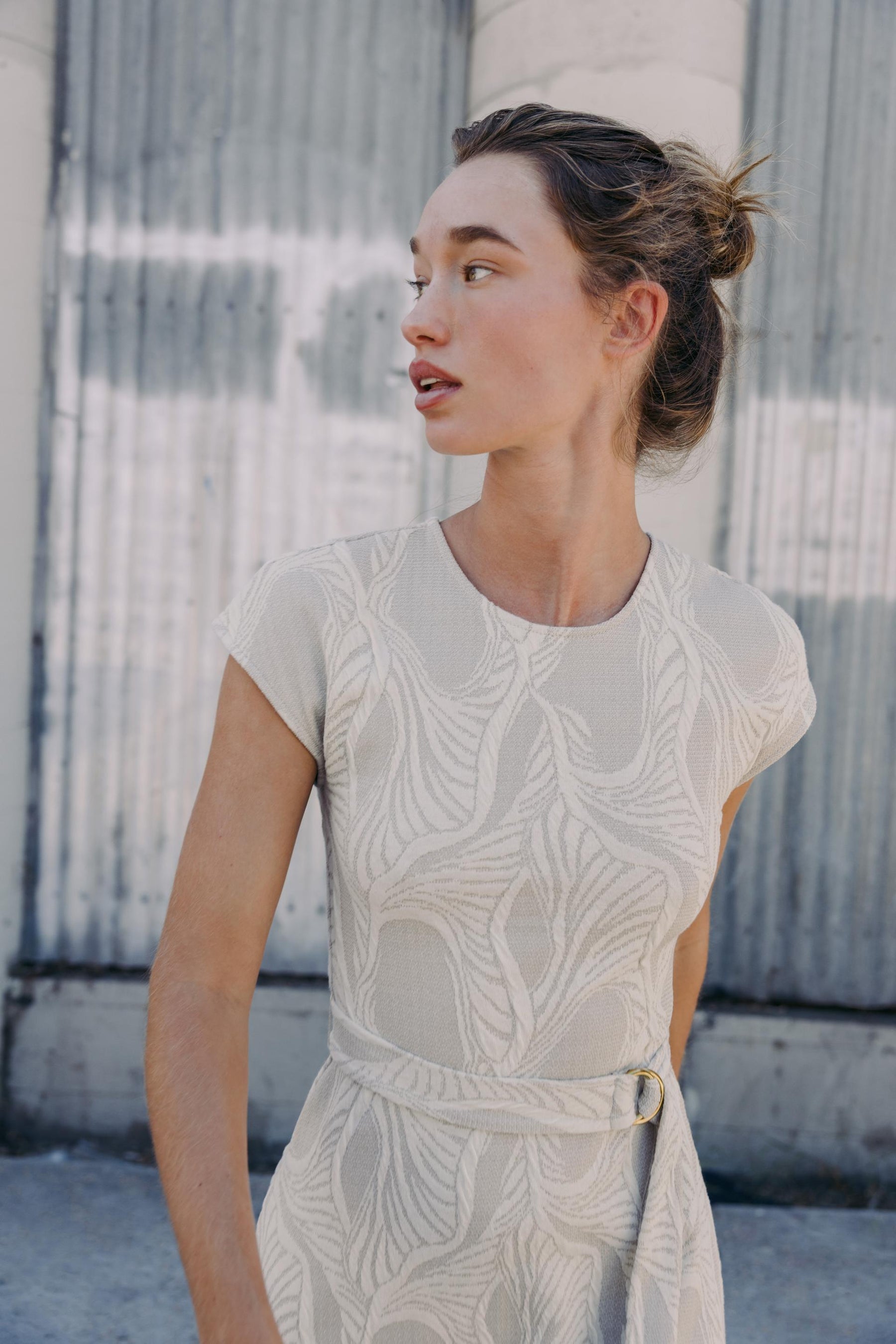 JACQUARD DRESS WITH BELT - Image 2