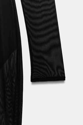SEMI-SHEER BODYSUIT DRESS