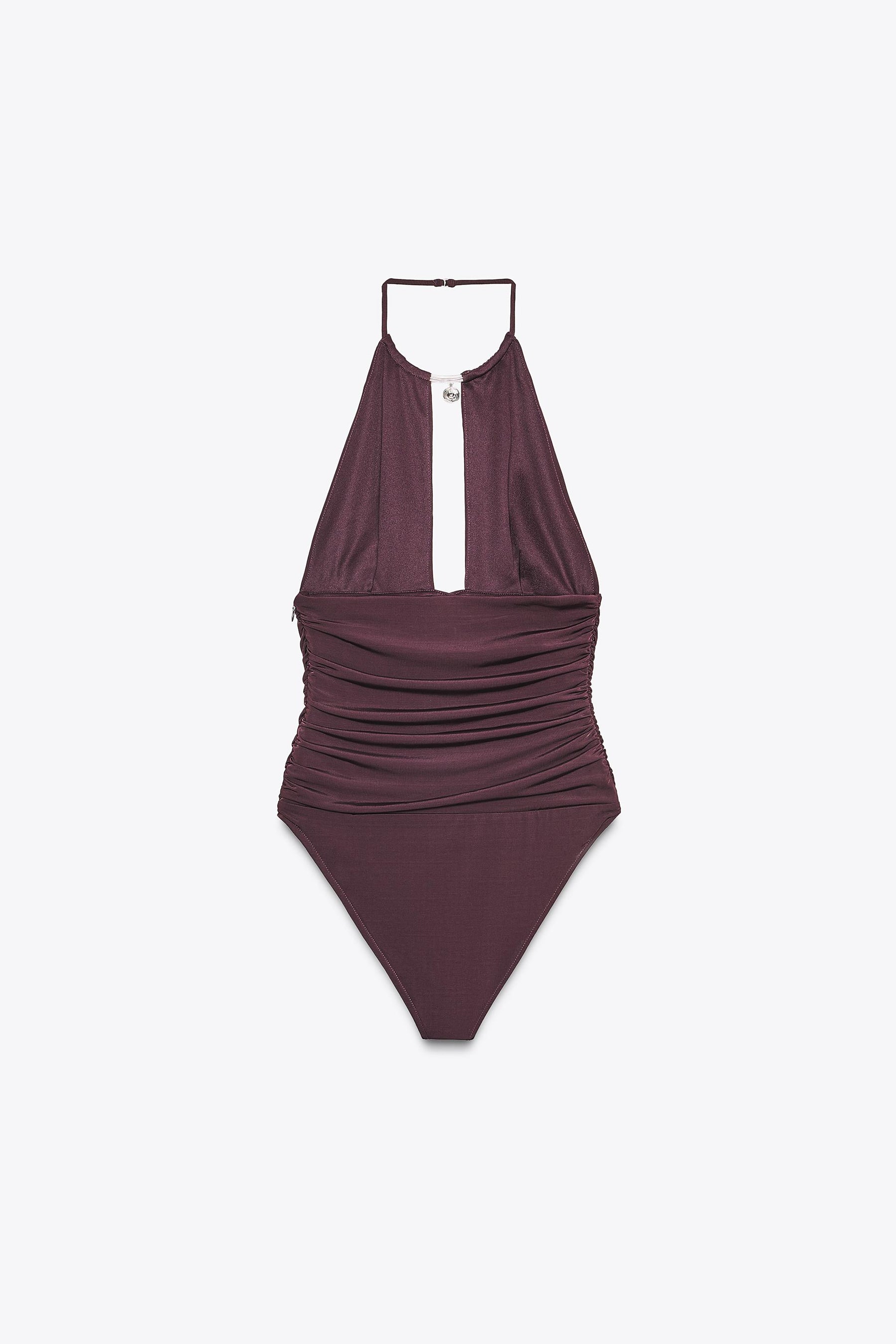 HALTERNECK DRAPED BODYSUIT