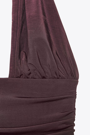 HALTERNECK DRAPED BODYSUIT