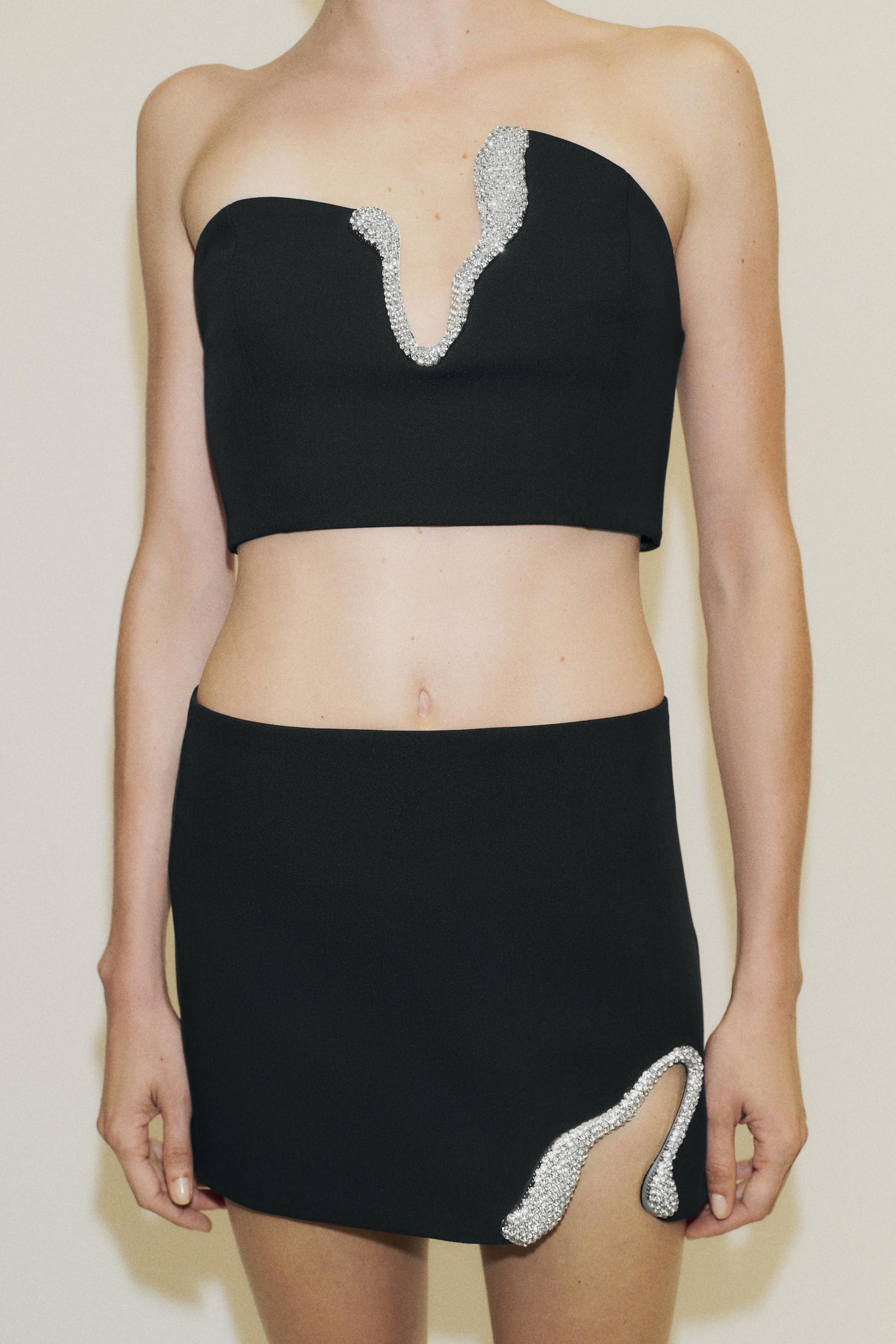 Appliqué Cropped Fashion Top