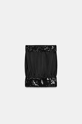 Sequin-Embellished Bandeau Top