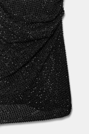 Rhinestone-Embellished Halter Top